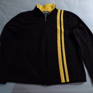 Black Lauren Active Jacket with yellow stripes USL